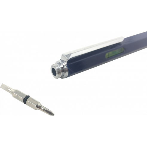 Lápiz Multifuzione Cheater 6-en-1 regla cm y pulgadas, el nivel de burbuja, un bolígrafo, un lápiz táctil, y un destornillador B