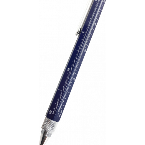 Stylo Multifuzione Cheater 6-en-1 règle en cm et en pouces, le niveau de l'esprit, stylo à bille, stylet tactile, et un Brigata