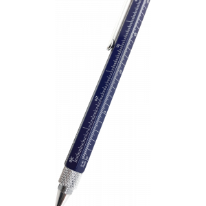 Penna Multifuzione Cheater 6 in 1 con righello centimetri e pollici, livella, penna a sfera, pennino touch e cacciavite Brigata 
