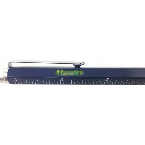 Stylo Multifuzione Cheater 6-en-1 règle en cm et en pouces, le niveau de l'esprit, stylo à bille, stylet tactile, et un Brigata