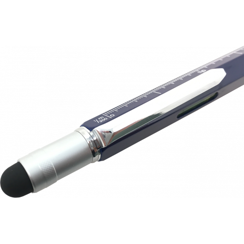 Stylo Multifuzione Cheater 6-en-1 règle en cm et en pouces, le niveau de l'esprit, stylo à bille, stylet tactile, et un Brigata