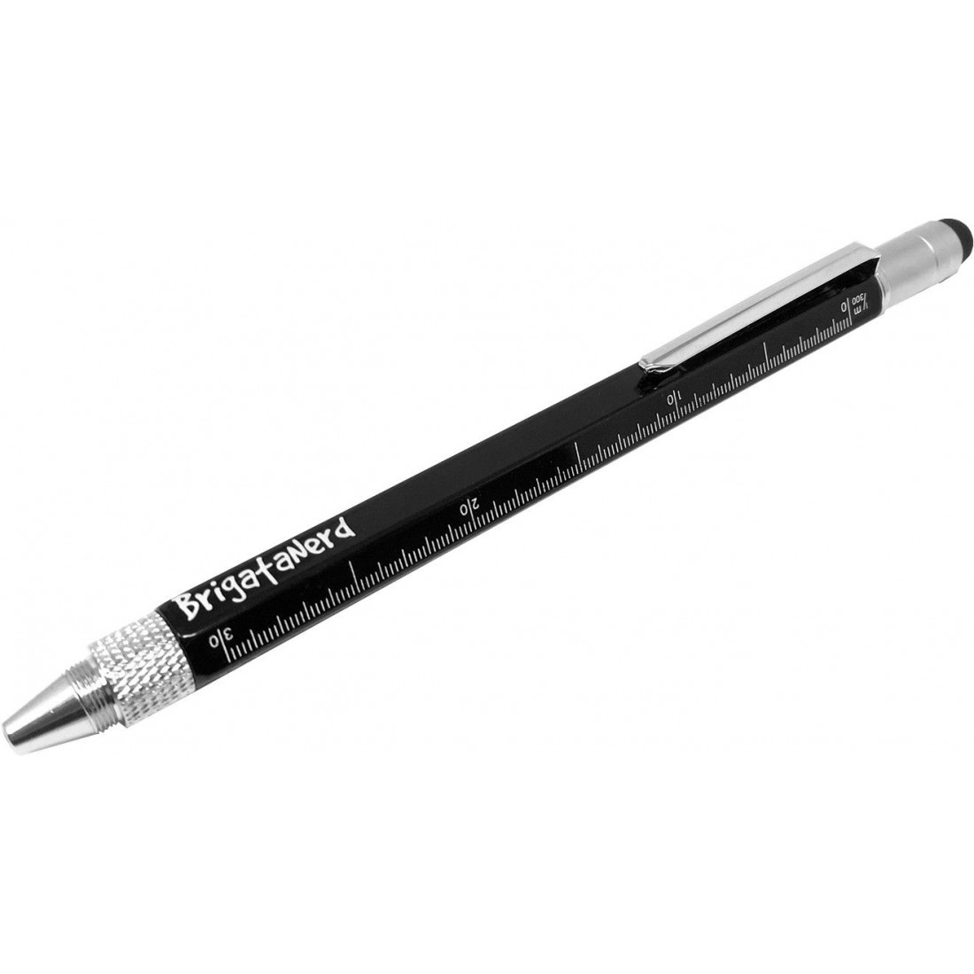 Penna Multifuzione Cheater 6 in 1 con righello centimetri e pollici, livella,  penna a sfera, pennino touch e cacciavite