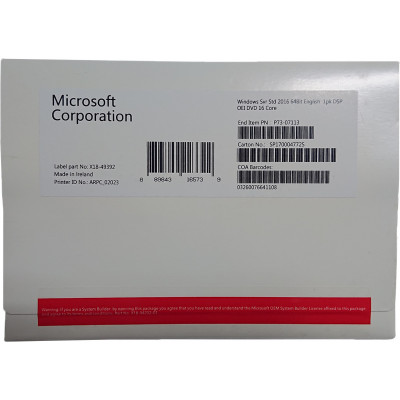 Windows Server Standard 2016 64bit anglais DSP OEM DVD 16 Core Microsoft Corporation - 3